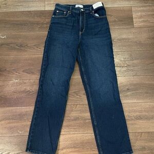 Abercrombie & Fitch Dark Blue 90’s Straight Ultra High Rise Jeans